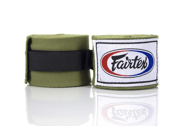 Fairtex 180 Olive Green Boxing Gloves with Handwraps Support for Combat Sports