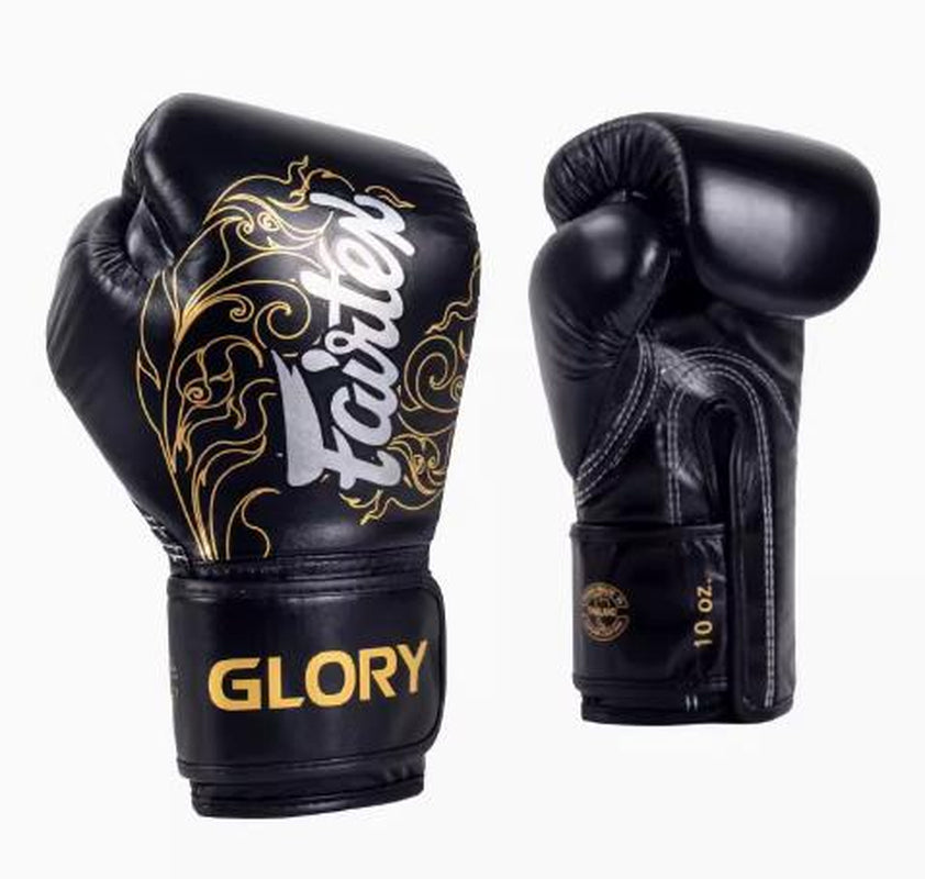 BGVG3 GLORY MUAY THAI BOXING GLOVES 10-14 Oz BLACK